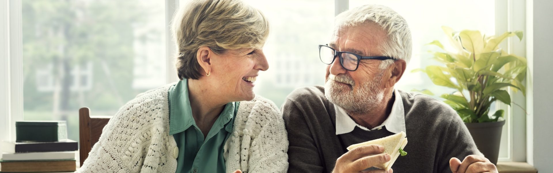 Senior couple engaged in retirement planning using Veda Financial's online tools.